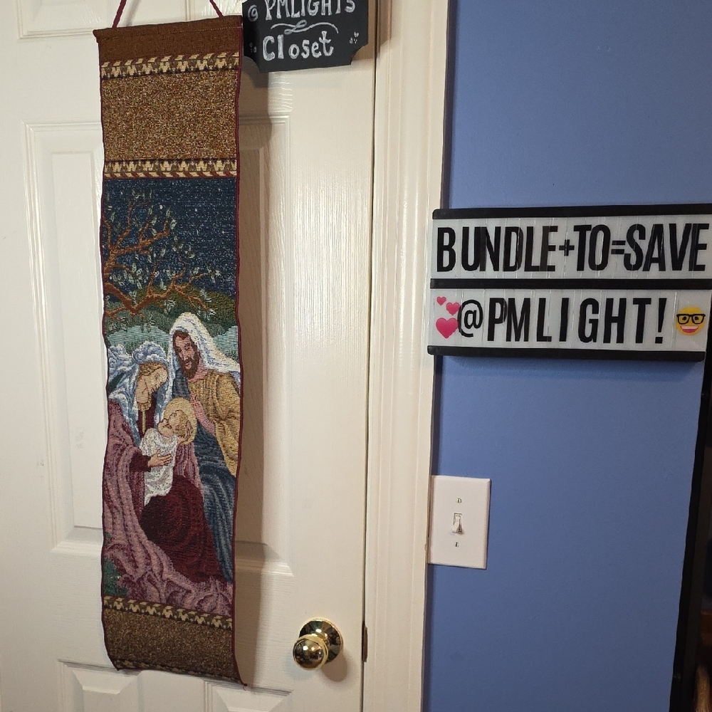 Religious Tapestry Wall Hanging Holy Family Christmas